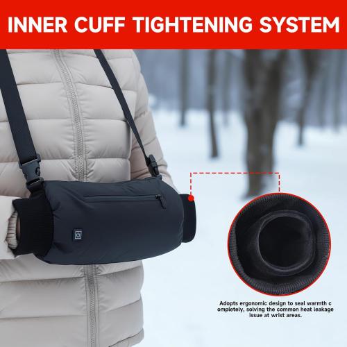 Heated Hand Warmers Pouch with 10000mAh Rechargeable Battery Electric Heated Hand Muff for Football Golf Concert White Elephant Gifts Heated Pocket for Women Men