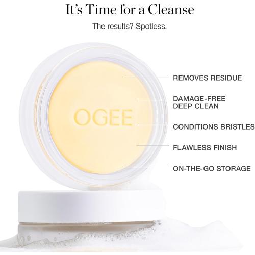 Ogee Brush Wash Bar - Gentle Makeup Brush Washing Bar with Organic Ingredients, Safe for Bristles, Made in USA