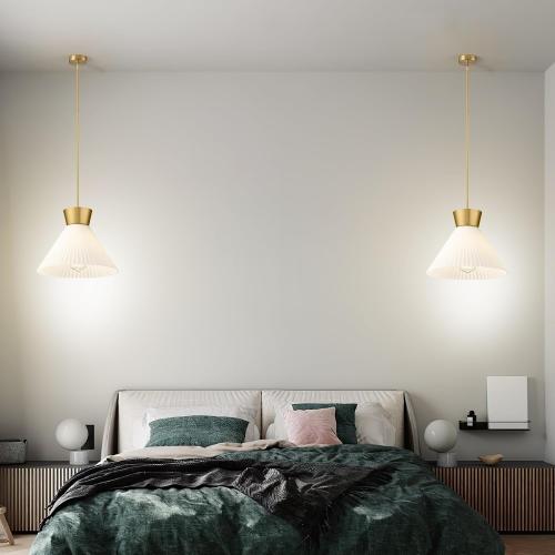 Modern Style Battery Operated Pendant Light White，Battery Ceiling Light fixtures with Rechargeable Bulbs 10 Colors Modes Remote Dimmable for Bedroom Living Room Hallway