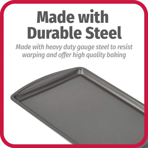 GoodCook Everyday Baking Sheet with Carbon Steel Construction & Scratch-Resistant Metal-Utensil Safe Nonstick , 9 x 13-Inch