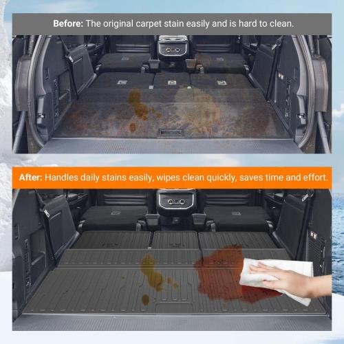 powoq Cargo Mat Compatible with 2025 2026 Ford Expedition Lincoln Navigator Cargo Liner Trunk Mat Back Seat Protector Replacement for 2025 2026 Ford Expedition Accessories (Trunk Mat Backrest Mats)