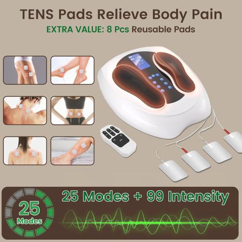 Neuropathy Pain Relief for Feet Massager Pro, 3D EMS Foot Massager for Neuropathy 8 TENS Pads, Electric Foot Health Nerve Muscle Stimulator Circulation for Plantar Fasciitis - FSA HSA Approved