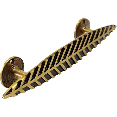 Size 1.75x 1.6 x 12 eSplanade Brass Designer Handle | Home Decor | Door Decor | Brass Door Pulls (Leaf)