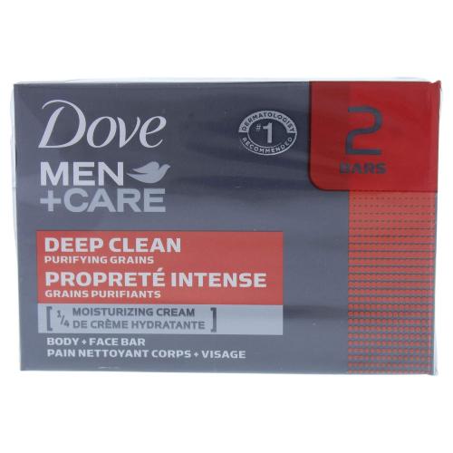 Deep Clean Body and Face Bar by Dove for Men-2 x 4 oz Soap
