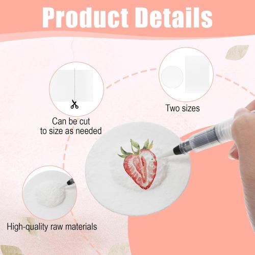 20 Pcs Foam Texture Paper 3D Drawing Canvas Sponge Paper Puffy Texture Blank Painting Papers with 1 Pcs Watercolor Brush Pen for Acrylics Painting Arts DIY Crafts(Circle2.6''x2.6'', Square4.3''x2.8'')