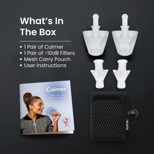 Flare Calmer Extra (Standard) | Earplug Alternative with -10 dB Sound Reduction | Stress Relief from Everyday Noise | No Muffling | Soft Silicone Ear Tool