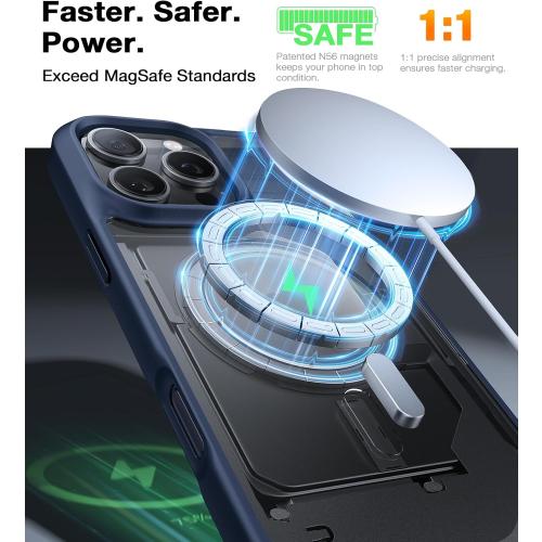 TORRAS Magnetic Shockproof for iPhone 16 Pro Max Case, [4X Military-Grade Protection] [Compatible with MagSafe] Translucent Case for iPhone 16 Pro Max Anti-Scratch Guardian 6.9