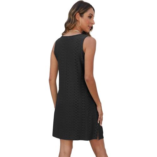 Size M Coverup Summer Dresses for Women 2025 Eyelet Casual Loose Sleeveless Sundresses Tank Dresses with Pockets