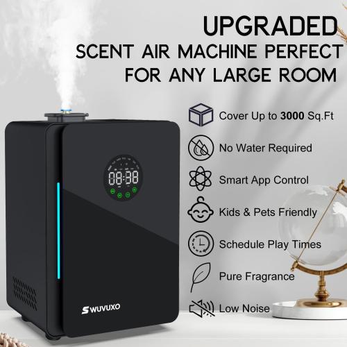 untested Hotel Scent Diffuser with Power Cold Air Technology, Aroma Scent Air Machine for Home, HVAC Scent Diffuser Cover Up to 3000 Sq. Ft | Commercial Waterless Aromatherapy Diffuser for Large Room - Black