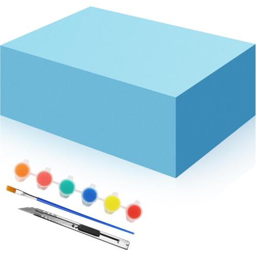 LuckyFoam 17x11x5 inch FR Foam Sheets 5 Inch Thick Polystyrene Rectangles XPS Foam Board Craft for Insulating DIY Modeling Art Supplies