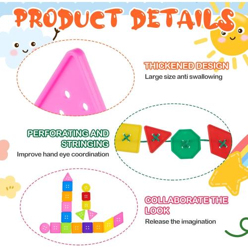 Big Bright Buttons Craft 1.2 Inch Kids Vivid Colors Large Buttons Plastic Assorted Cute Shape Colorful Toys for Arts, Crafts DIY Projects(200 Pcs)