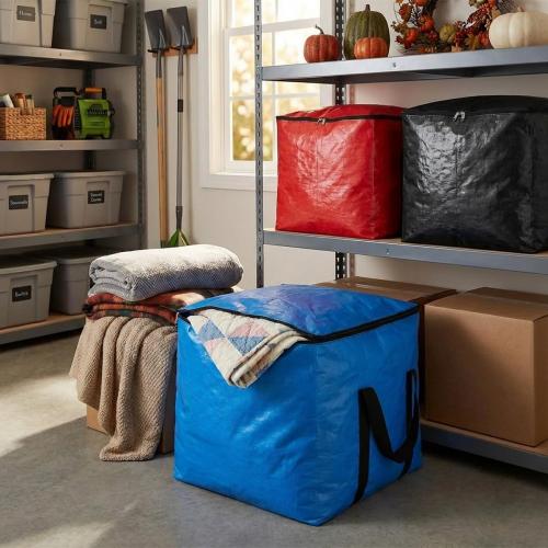 Extra Large Cube Moving Bags (Black, 25x25x25) | Heavy Duty, Water-Resistant, Foldable, For Clothes, Bedding, Blankets & Pillows, Reusable Alternative to Moving Boxes