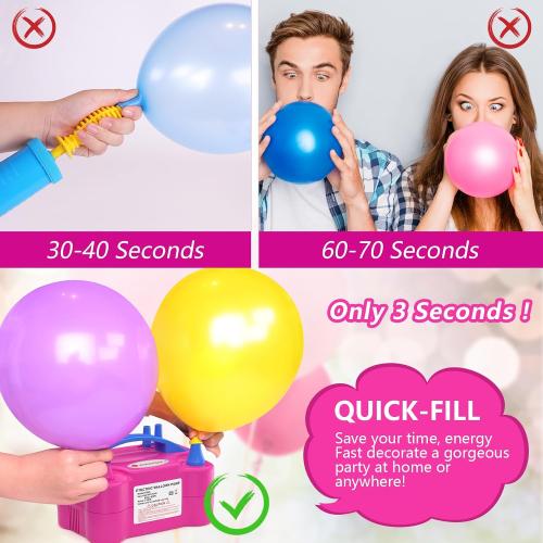 IDAODAN Electric Balloon Pump, Portable Electric Balloon Blower Machine Inflator Air Pump for Party Decorations