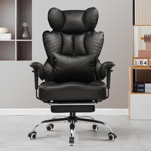 GTPLAYER Big and Tall Gaming Chair 400lbs Heavy Duty Office Chair with Foot Rest & Ergonomic Pocket Spring Lumbar Support, High Back 3D Saddle Shaped Cushion for Back Pain Relief, Matte-Black ⚠️MISSING BOTTOM WHEEL CONNECTOR KNOB SCREW⚠️