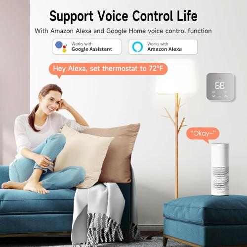 Smart Thermostat for House, WiFi Programmable Thermostat, Compatible with Alexa and Google Assistant, Remote Control Tuya/Smart Life, ????-???????????????? ????????????????????????????????