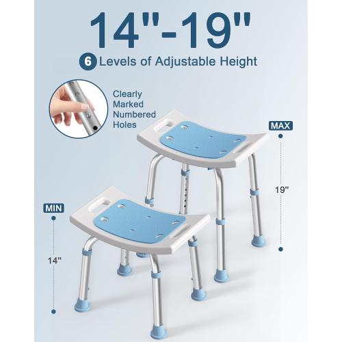 Shower Chair for Inside Shower, FSA/HSA Eligible 400 lbs Adjustable Shower Stool with Suction Feet, Shower Seat for Inside Tub Bathroom Bench Bath Chair for Elderly and Disabled