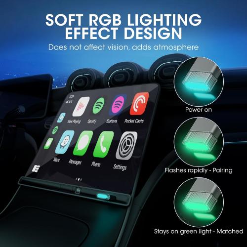 Mini Wireless Carplay Adapter for Apple iPhone,Plug and Play Easy Setup Automatic Reconnect,Convert Wired to Wireless Carplay Adapter Dongle,for Car Play 2016  & iPhone iOS 10  (USB A) Grey01