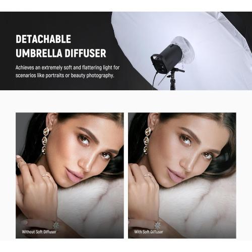 NEEWER 71/180cm Parabolic Reflective Umbrella Photography with White Inner, Soft Lighting with Diffuser Cover, Bag, Quick Fold for Camera Photo Studio Video Light Shooting Monolight Flash, NS4U