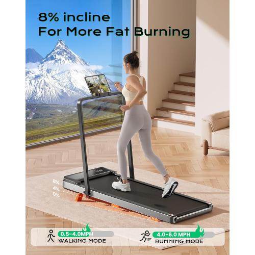 Walking Pad,Treadmill with Incline for Home Office, 2.5HP Portable Under Desk Treadmill with 265 Lbs Capacity,Remote Control, Led Display