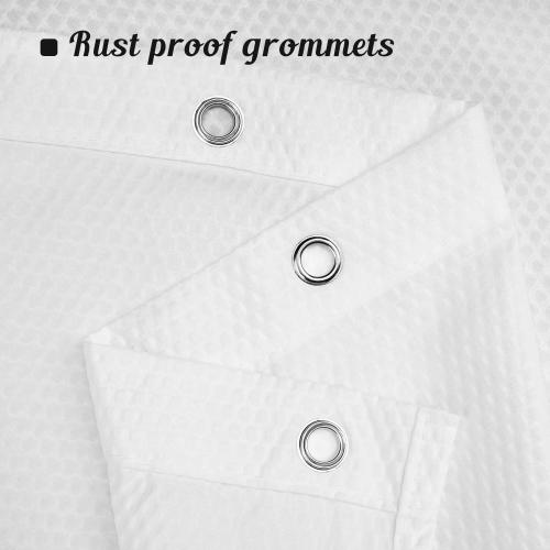 Mrs Awesome Embossed Microfiber Extra Long Shower Curtain Liner 71 x 96 inches, Soft Fabric Shower Curtain Washable and Water Repellent,71x96, White