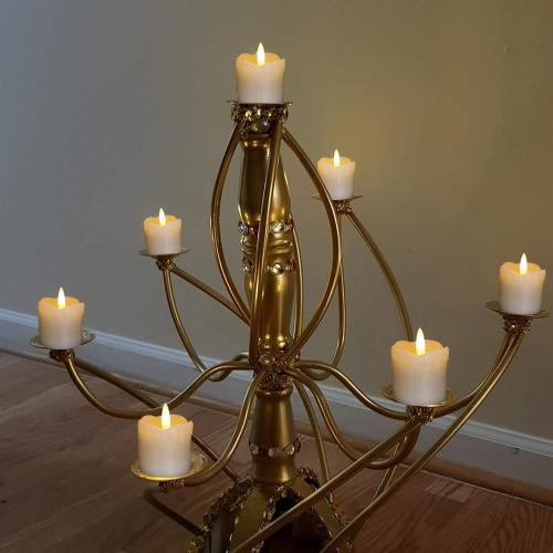 Homemory Flameless Votive Candles with Timer, 2 x 2 Real Wax, 400 Hour Realistic Black Wick Battery Operated Candles, Set of 6 for Wedding, Party and Holiday Decoration (Battery Included)