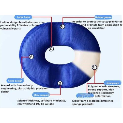 Best to Buy Memory Foam Donut Ring Comfort Foam Medical Seat Cushion for Hemorrhoid, Sciatic Nerve, Pregnancy Tailbone Pain (Black)