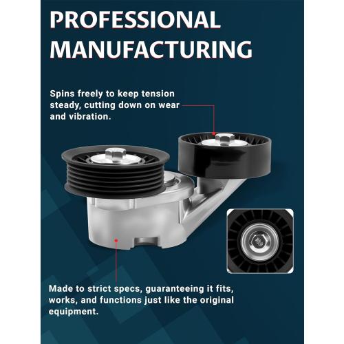 Belt Tensioner Assembly Serpentine Belt Tensioner Only - Compatible with 2000-2013 Dakota, Durango, Rˆam 1500, Nitro, Grand Cherokee, Commander, Aspen, Raider, Liberty - Replaces 53030958AC, 39120
