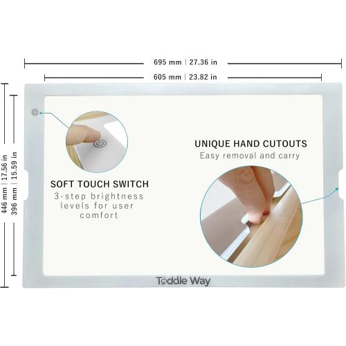Toddle Way LED Light Pad Compatible with IKEA Flisat Table. Use standalone or as a Flisat Table Insert. 3 Light Levels for tracing, Arts Crafts, Montessori Waldorf Reggio Light Sensory Play for Kids