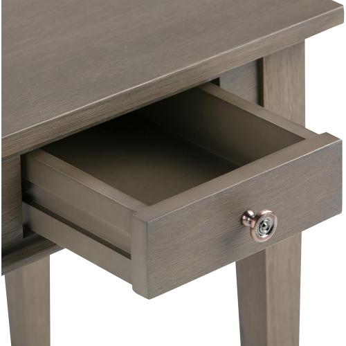 SIMPLIHOME Carlton SOLID WOOD 18 inch Wide Square Transitional End Side Table in Farmhouse Grey for the Living Room and Bedroom