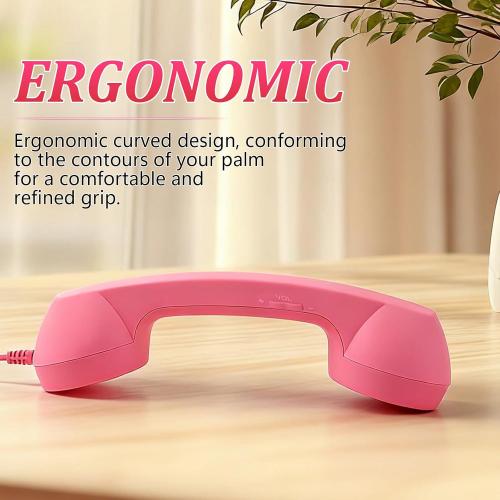 Retro Phone Handset, 2026 New Retro Style Type-C Phone Handset,Vintage Wired Plug in Handheld Cell Phone Receiver with Microphone, Suitable for Cell Mobile Video Conferences,Calls,Meetings (Black)