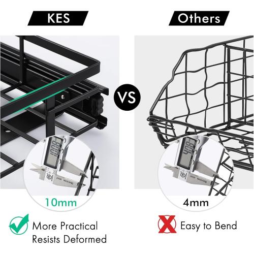 KES Pull Out Cabinet Organizer, 12 Wide Kitchen Bathroom Cabinet Drawer Heavy Duty Under Cabinet Slide Out Organizer Storage Shelves, Wooden Handle with Soft Close Black, KPO501W30D53-BK