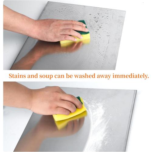 Stainless Steel Cutting Board for kitchen: Mineye Stainless Cutting Board kitchen, Suitable for Cutting Vegetables, Fruits, Meat, Bread - Easy To Clean and Store (40x30cm/15.7x11.8in)