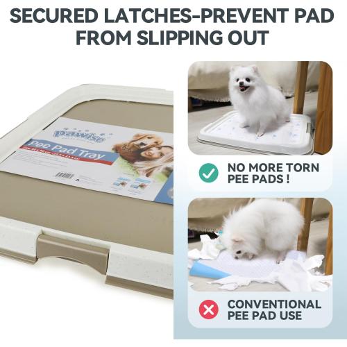 PAWISE Dog Training Pee Pad Holder Tray, Indoor Puppy Potty Pee Pad Floor Tray Dog Toilet, 24''X24', Large