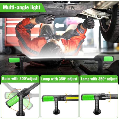 SYLSTAR Work Light for Mechanic, 2400LM LED, 4400mAh Rechargeable, Magnetic, Underhood Work Light with Hooks for Car Repairing/Inspection/Garage/Workshop/Emergency