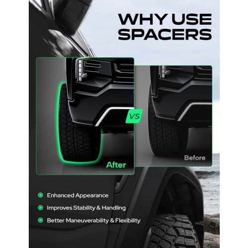 YHTAUTO 5x4.5 Hub Centric Wheel Spacers 1.25 Inch Fits Toyota, Lexus & Scion Models, Camry, RAV4, Avalon, tC xB, RX ES Series, 5x114.3mm 5 Lug Tire Spacers w/ 12x1.5 Studs 60.1 mm Hub Bore, 2 PCS Blac