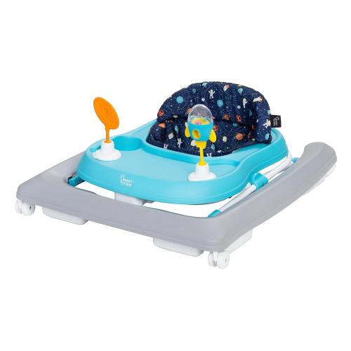 Smart Steps Trend Activity Walker and Entertainer with Removeable Toys, Large Tray, Cup Holder, Adjustable Height and Flat Fold Frame for Storage, Ages 6 Months  , Space Walk Navy
