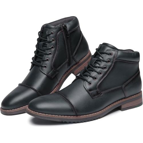 Size 10 Arkbird Mens Dress Boots, Genuine Leather Classic Casual Ankel Boots with Side Zipper
