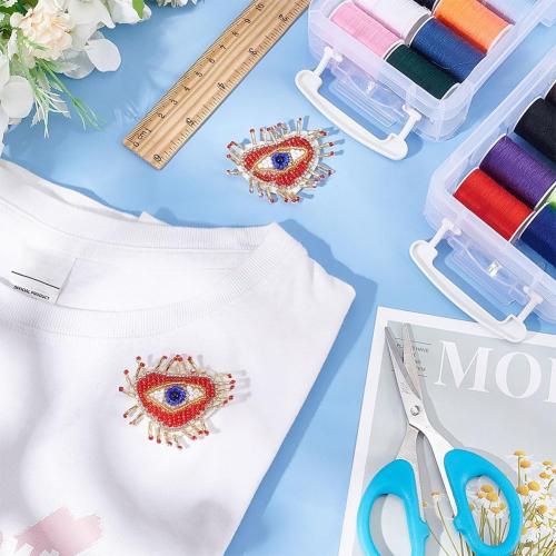 INFUNLY 4PCS Heart Rhinestone Tassel Applique Evil Eyes Applique Patches 2.87x2.87inch Love Heart Eyes Sew-on Patches Mini Handmade Craft Applique DIY Embroidered Beaded Patches for Clothing Decor