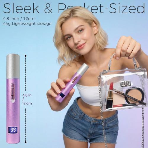 Yunmiss LED Display Eyebrow & Nose Hair Trimmer Clipper for Men Women,2026 Rechargeable 2 in 1 Painless Ear & Facial Hair Trimmer with Powerful Motor and Dual-Edge Blades Easy Cleansing (Purple)