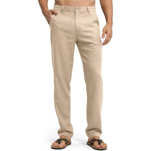 Size 30-32 Willit Men's Linen Pants Casual Linen Dress Pants Beach Summer Lightweight Trousers