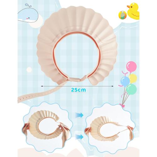 Kids Shower Cap, Baby Hair Washing Shield, Bath Visor for Toddlers, Bathing Head Face Eye Ear Protector, Air Cushioned Shampoo Caps with 20-Size Adjustment for 6Month  to Adult (Blue)