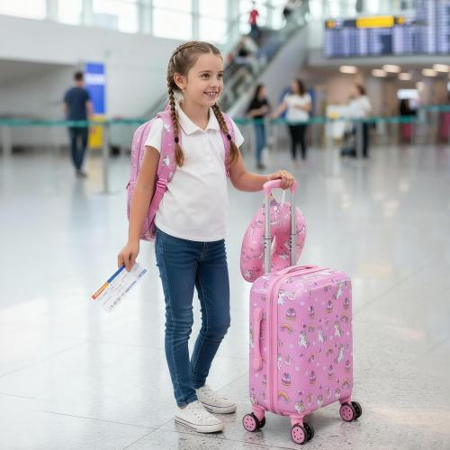 Rosamo 16’’ Kid’s Luggage Set with Spinner Wheels, Hardside with Suitcases,6 Piece ‼️used‼️