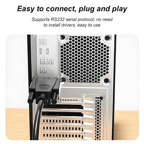 10ft 28AWG RS232 DB9 Female to Female Straight Through Extension Cable