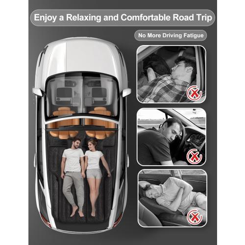 Umbrauto SUV Air Mattress for Car Camping, Leakproof & Quick Inflation Sleeping Airbed, Fits Most Compact, Mid-Size & Full-Size SUV Trunks for Road Trip Travel