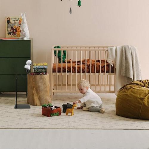 Floor Holder Stand Mount for Security Cameras with 360° Rotatable Gimbal, 27-74.8 Inch Adjustable Height Black Baby Monitor Floor Stand Compatible with 1/4 Screw Hole Camera