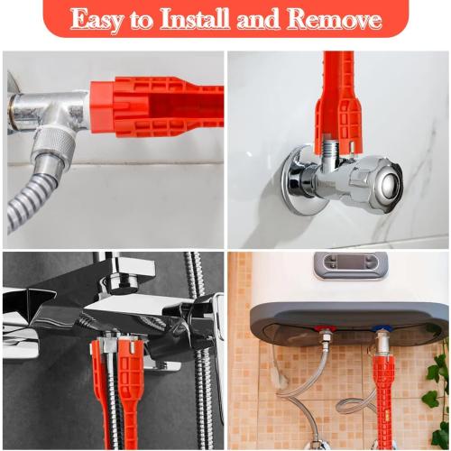 14 in 1 Faucet and Sink Installer,Faucet and Sink Wrench,Multifunctional Sink Wrench,Suitable for Installing Pipes under Bathrooms,Toilets,Kitchens,and Sinks（Red）