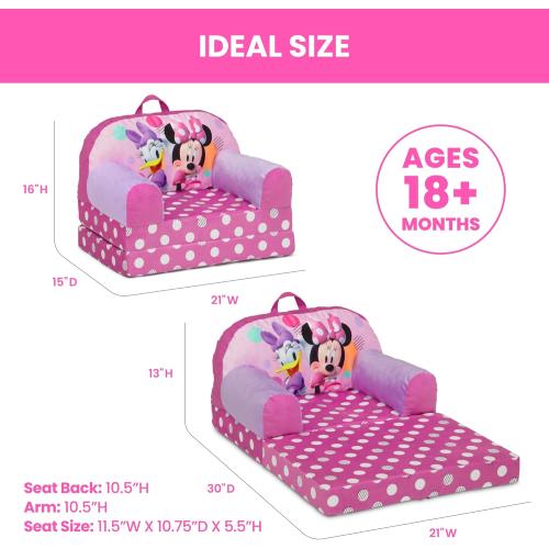 Delta Children - Minnie Mouse Cozee Buddy Flip-Out Kids Chair, Pink