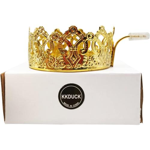 Hookah Charcoal Holder KKDUCK Reusable Metal Hookah Coal Heater for SHIAHA Accessories Hookah Heat Management System Crown Style (Gold)
