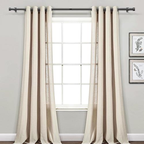 Curtain Rods for Windows 32-90 Inch, 1 Inch Adjustable Black Curtain Rod Set with Brackets, Easy Install
