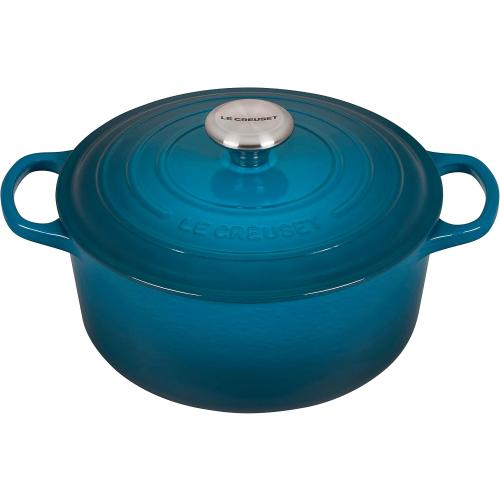 Le Creuset Enameled Cast Iron Signature Round Dutch Oven, 4.5 qt., Deep Teal